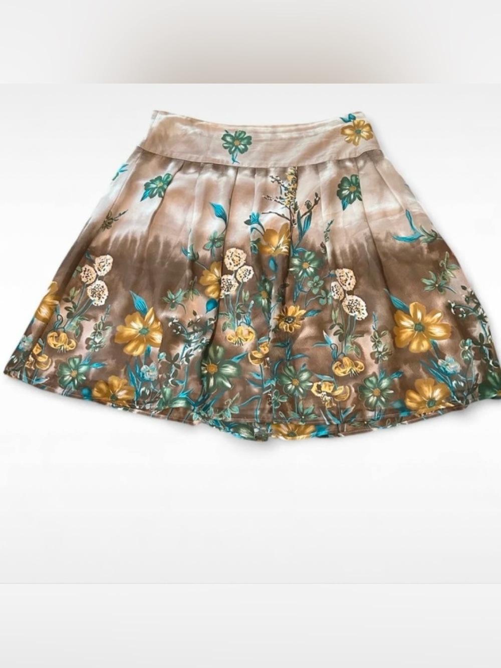 vintage y2k xoxo collection brown floral knee length skirt